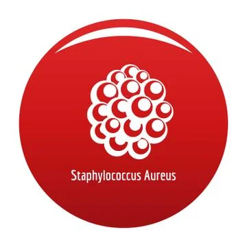 Staphylococcus aureus icon vector red Ilustração Stock