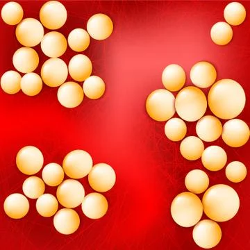 Staphylococcus aureus on a red background. 스톡 일러스트