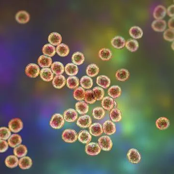 Staphylococcus bacteria, 3D illustration. Ilustração Stock