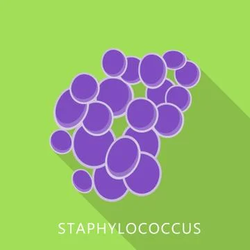 Staphylococcus icon, flat style Ilustração Stock