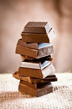 Staple chocolate tower Stock Photos
