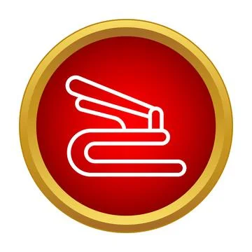 Staple remover icon with red circle background Stock Illustration