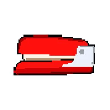 Staple stapler pixel art vector illustration Stock Illustration