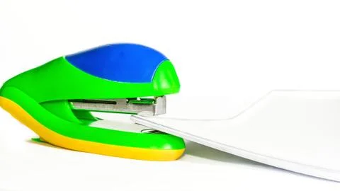 Stapler and paper pack Stock Photos