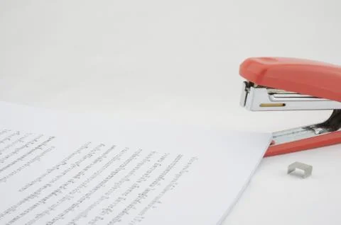 Stapler and paper Stock Photos