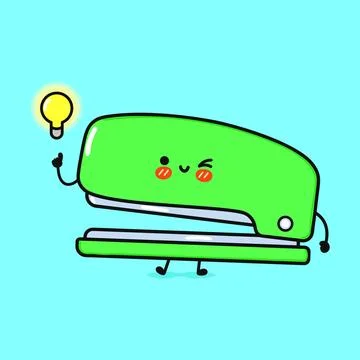 Stapler bingo character. Vector hand drawn cartoon kawaii character illustr.. Stock Illustration