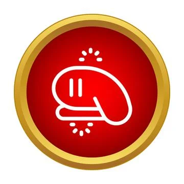 Stapler icon fastening documents in red circle gold frame Stock Illustration