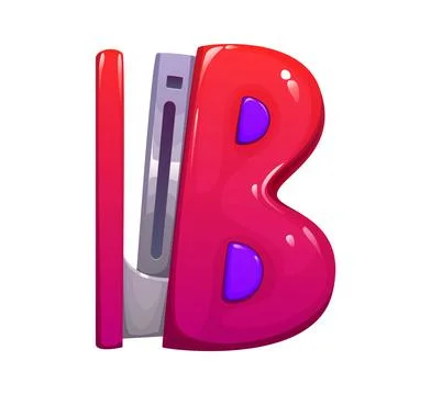 Stapler letter B for school font stationery type Stock Illustration