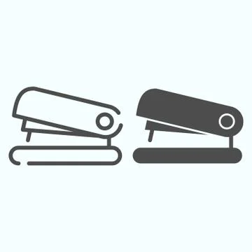 Stapler line and solid icon. Stapler for documents vector illustration isolated Illustrazione stock