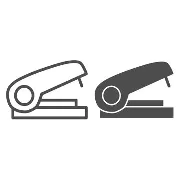 Stapler line and solid icon, stationery concept, office tool vector sign on Stock Illustration