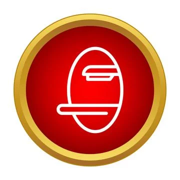 Stapler office supply tool icon on red circle Stock Illustration