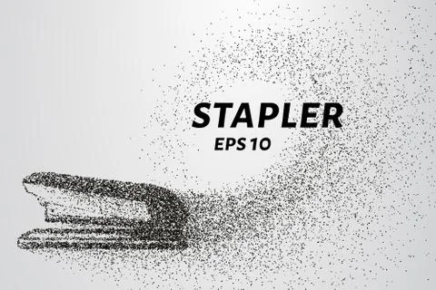 The stapler of the particles. The stapler consists of small circles and dot.. Stock Illustration