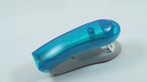 Stapler Rotating On A Isolated White Background, Office, Business, Work Video stock 37553705