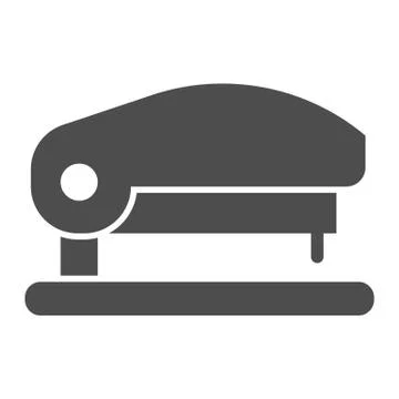 Stapler solid icon. Instrument for fastening document sheets symbol, glyph style Illustrazione stock