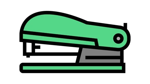 Stapler stationery tool color icon animation Video stock 224021745