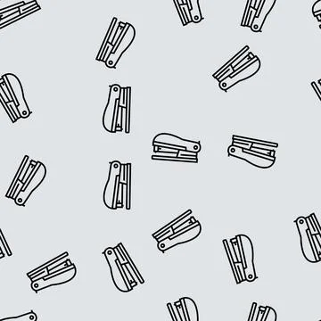 Stapler stationery tool line seamless pattern Stock Illustration