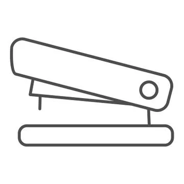 Stapler thin line icon. Staple tool for paper documents symbol, outline style Stock Illustration