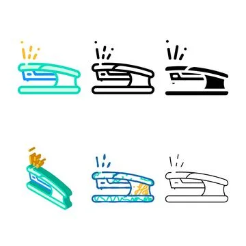 Stapler tool clean stationery color icon vector Illustrazione stock