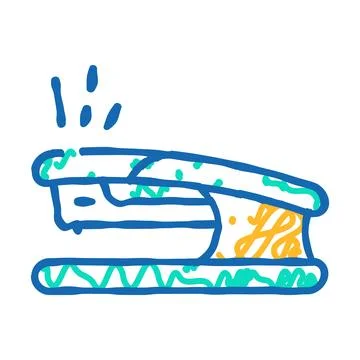 Stapler tool stationery icon doodle illustration Stock Illustration