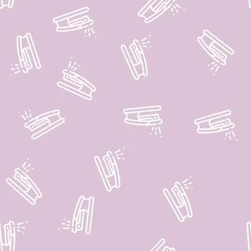 Stapler tool stationery line vector seamless pattern Stock Illustration