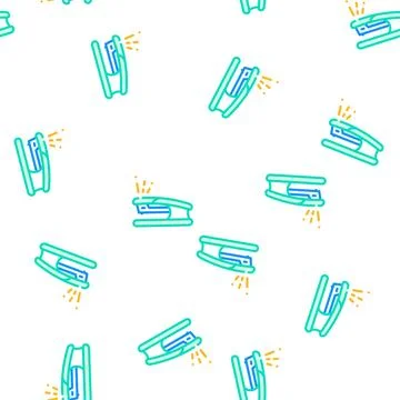 Stapler tool stationery vector seamless pattern Stock Illustration