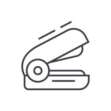 Stapler vector line icon, sign, illustration on background, editable strokes Stock Illustration