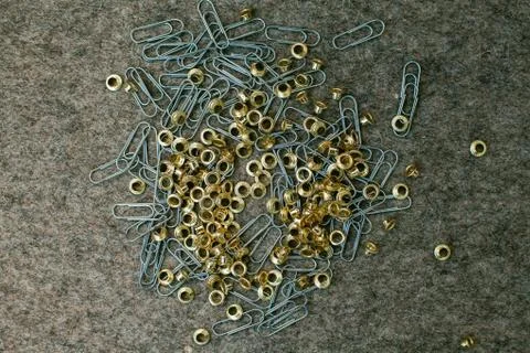 Staples and eyelets Stock Photos