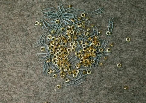 Staples and eyelets Stock Photos