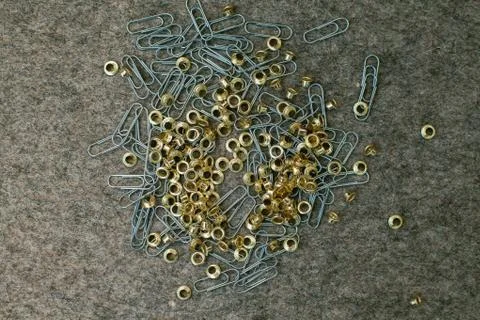 Staples and eyelets Stock Photos