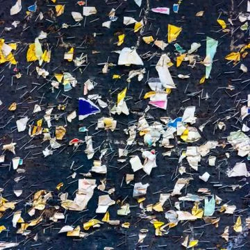 Staples on a message board Stock Photos