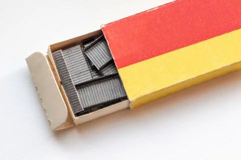 Staples for an office stapler Stock Photos