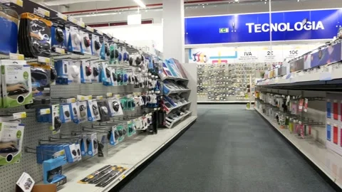 Staples Office Supply Retail Store Interior , Computer Peripherals Stock Footage 220805679
