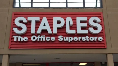 Staples Sign Stock Footage 108960750