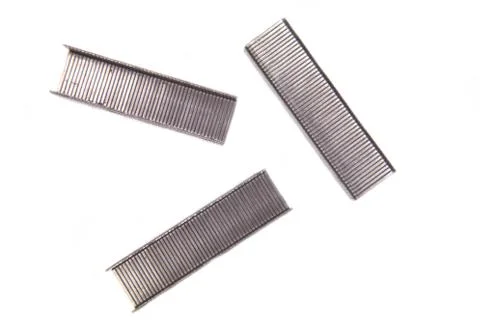 Staples for stapler on a white background Stockfoto's