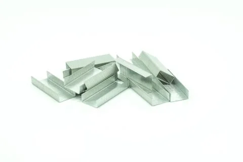 Staples on White Background Stock-Fotos