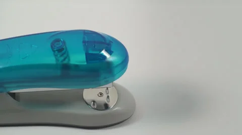 Stapling Papers High Angle Isolated On White, Office, Business, Work Stock Footage 37553799