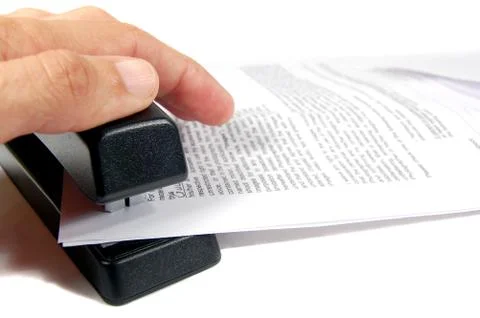 Stapling papers Foto stock