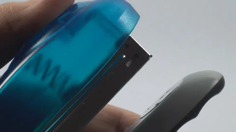 Stapling Papers Point Of View Isolated On White, Office, Business, Work Video stock 37553804