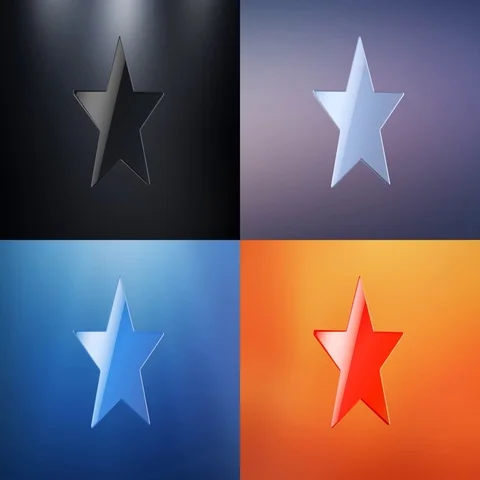 Star 3d Icon Stock Footage