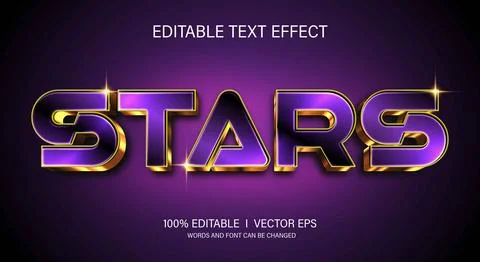 Star 3d vector text effect with modern style design Stock Illustration