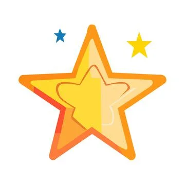 Star 5 pointed yellow single on white Stock Illustration