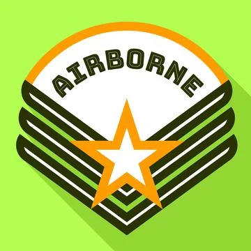 Star airborne logo, flat style Stock Illustration