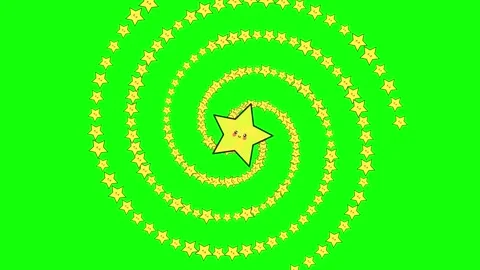 Star and Circle on Green Screen Background Horizontal 16:9 Video stock 339331839