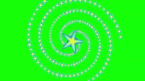 Star and Circle on Green Screen Background Horizontal 16:9 Video stock 339332697