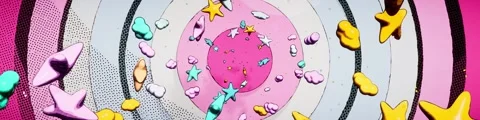 Star and cloud cartoon hand-drawn style pink background, looping playback Stock-Footage 339393575