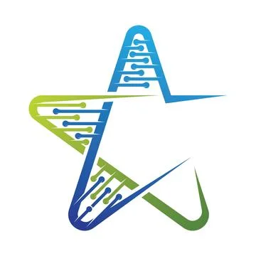 Star And DNA Logo Design Stock Illustration
