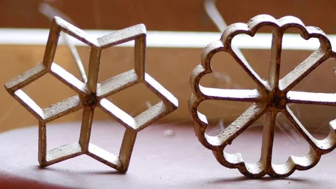 Star and hearth shape retro cake mold Stock Footage 88960544