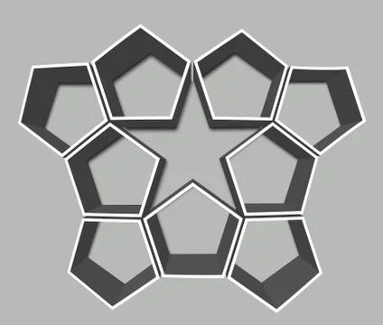 Star and hexagons. 3d rendering Stock Illustration