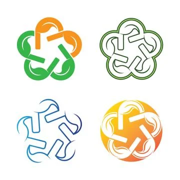 Star and leaf logo Stock Illustration