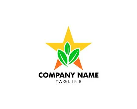 Star and leaf logo symbol or icon template Stock Illustration